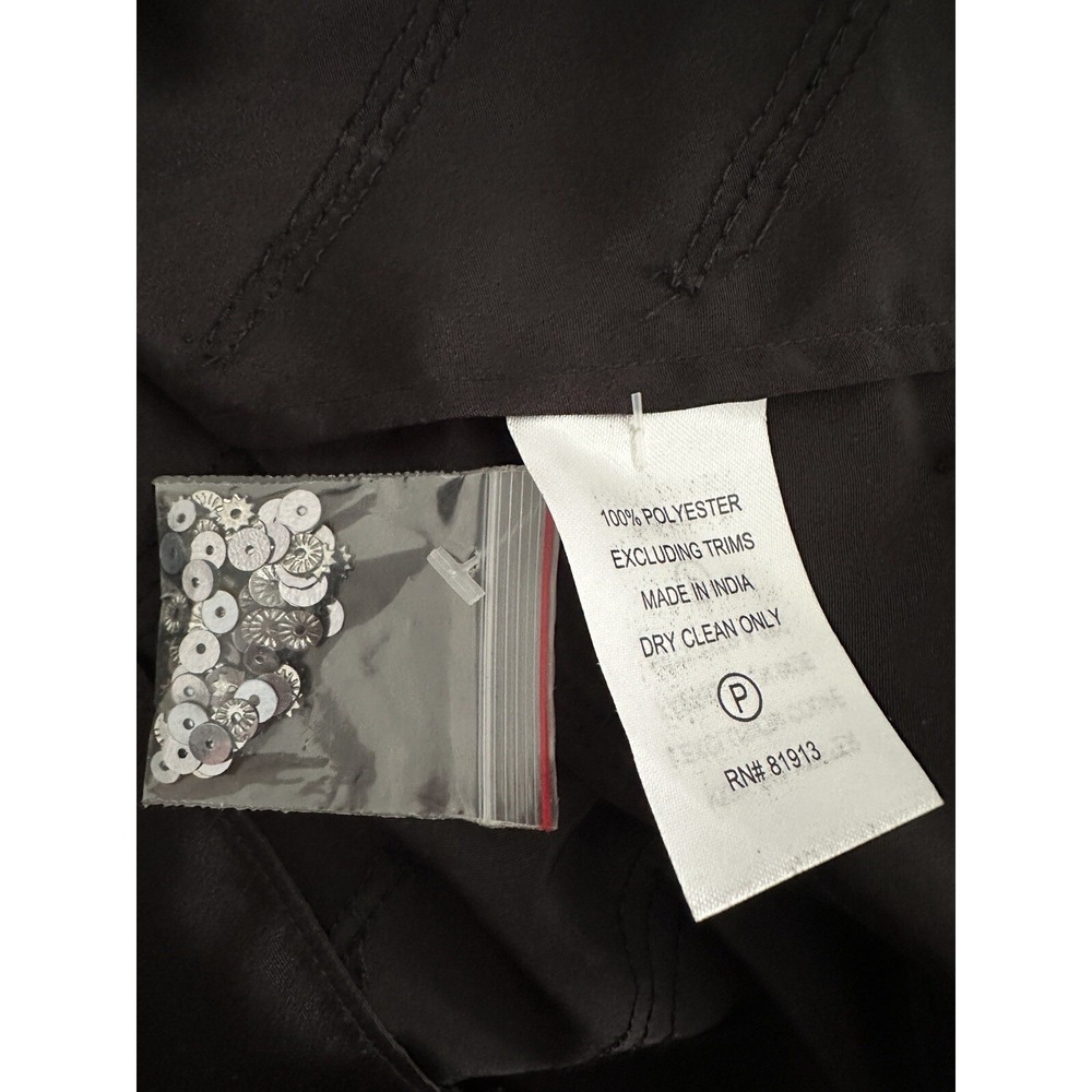 NEW Plenty Tracy Reese Anthropologie Womens Surplice Black Sequin Dress Petite P - Picture 5 of 5